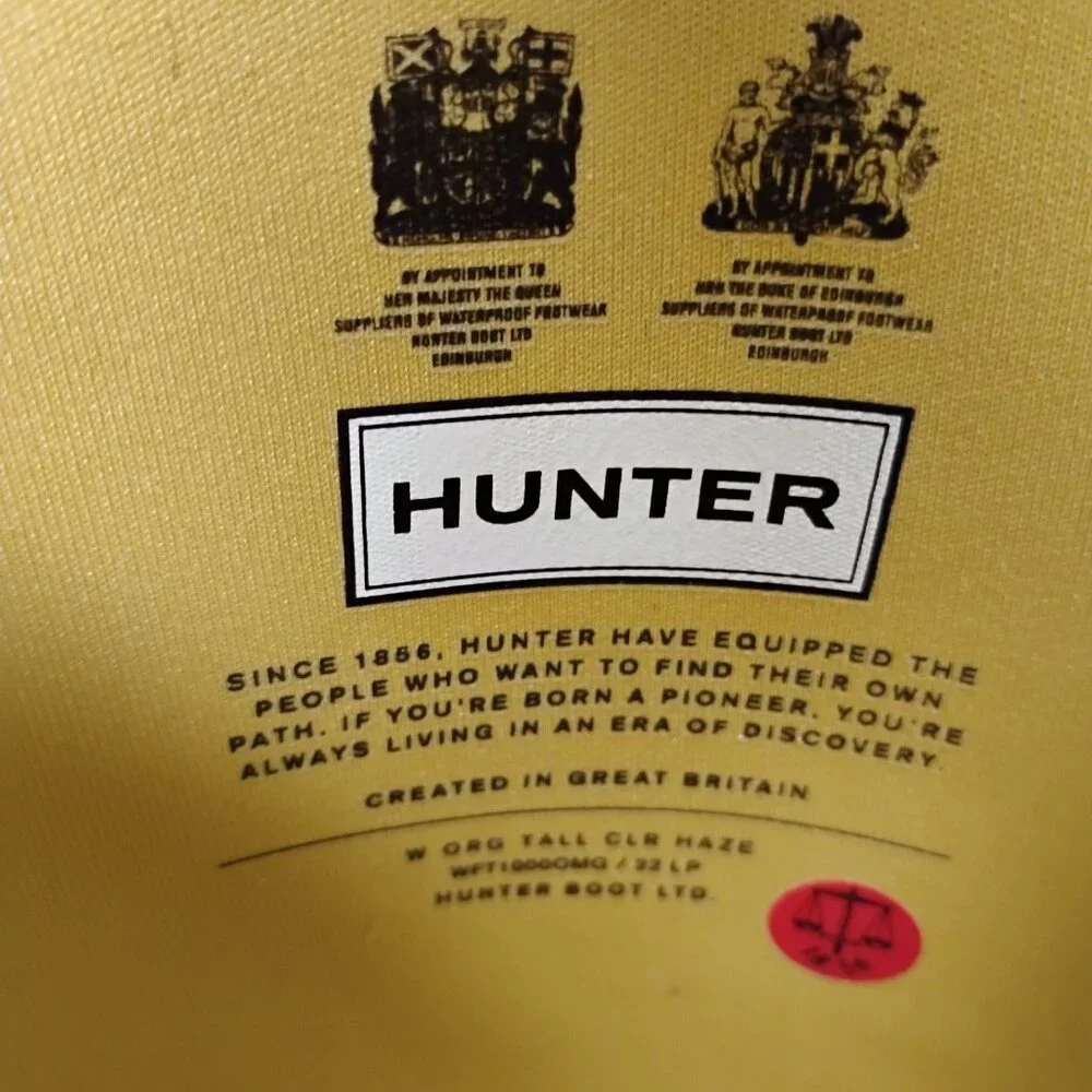 Hunter Boots Rain Tall Glossy Wellies Like New Rare Sunset Ombre Coral Yellow 7 - Picture 12 of 16